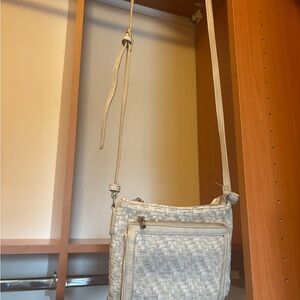 Cream Woven Crossbody Bag